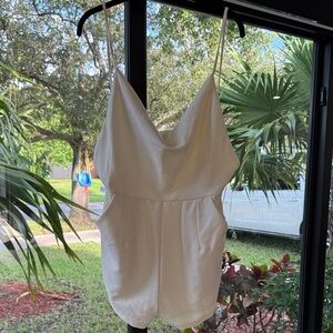 MARBLE White Satin Jumpsuit